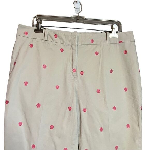 Talbots beige embroidered clam capris. Size 12 - Picture 2 of 8